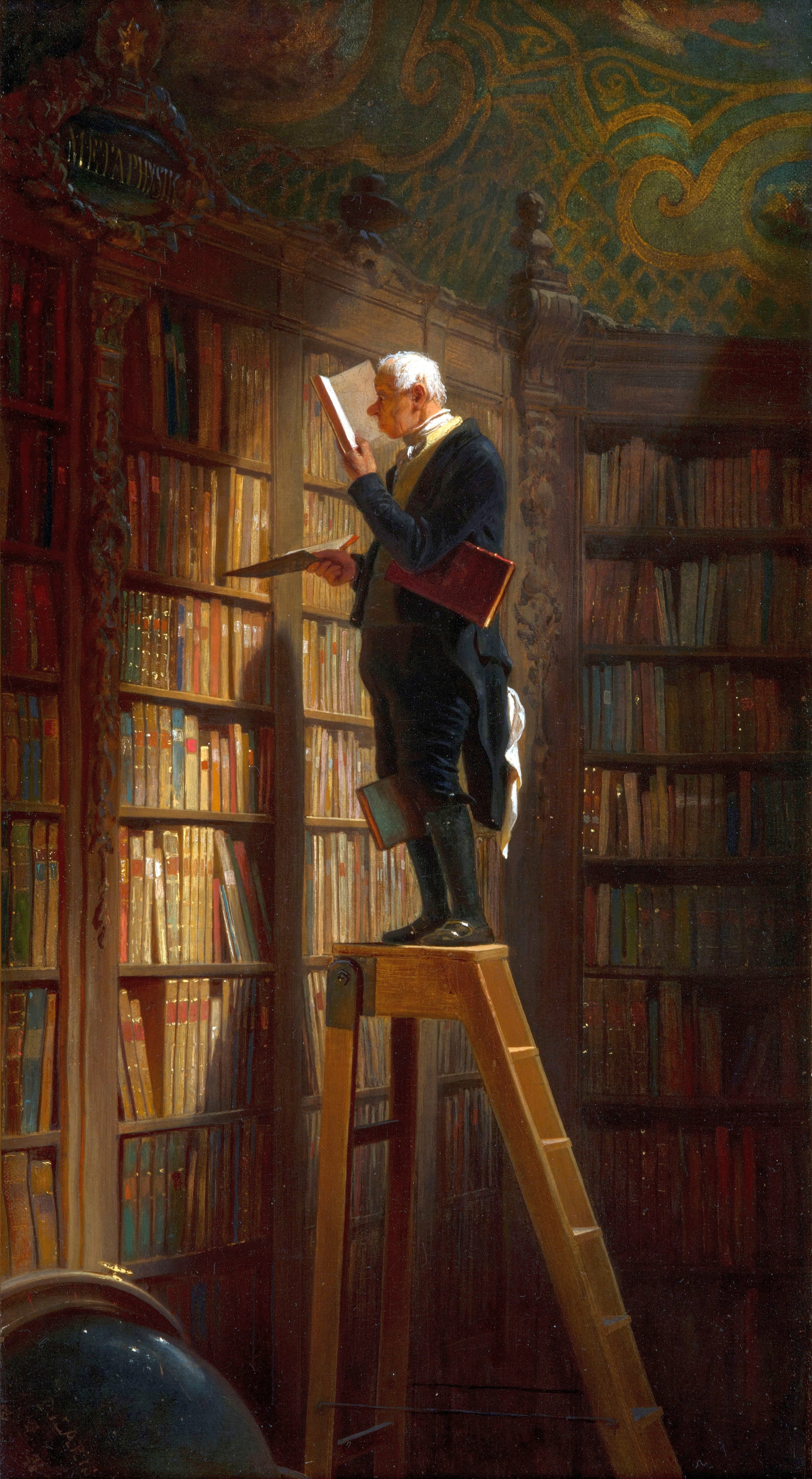 The Bookworm, Carl Spitzweg (c. 1850)